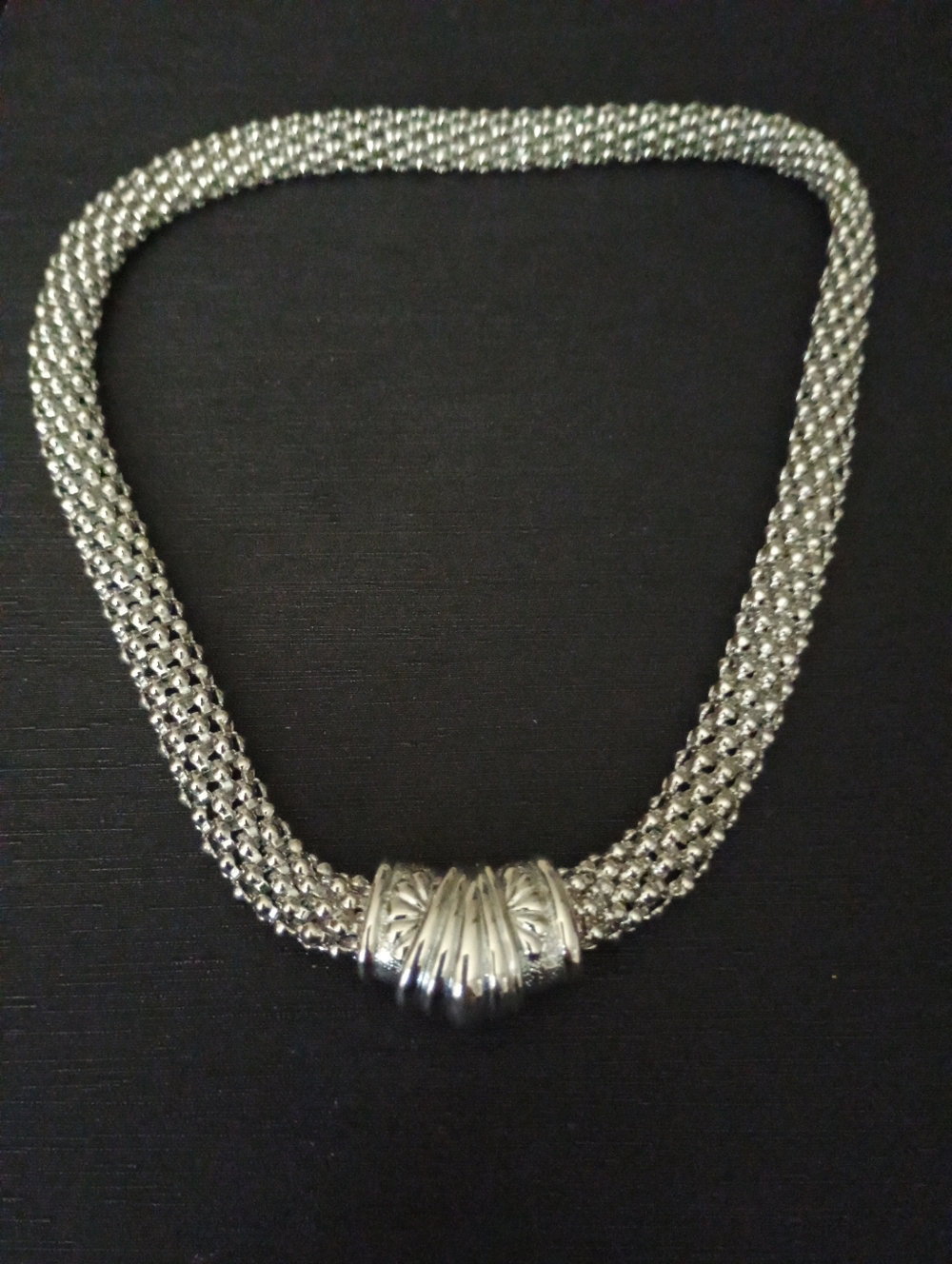 Vintage Silver Braided Statement Necklace - Vintage